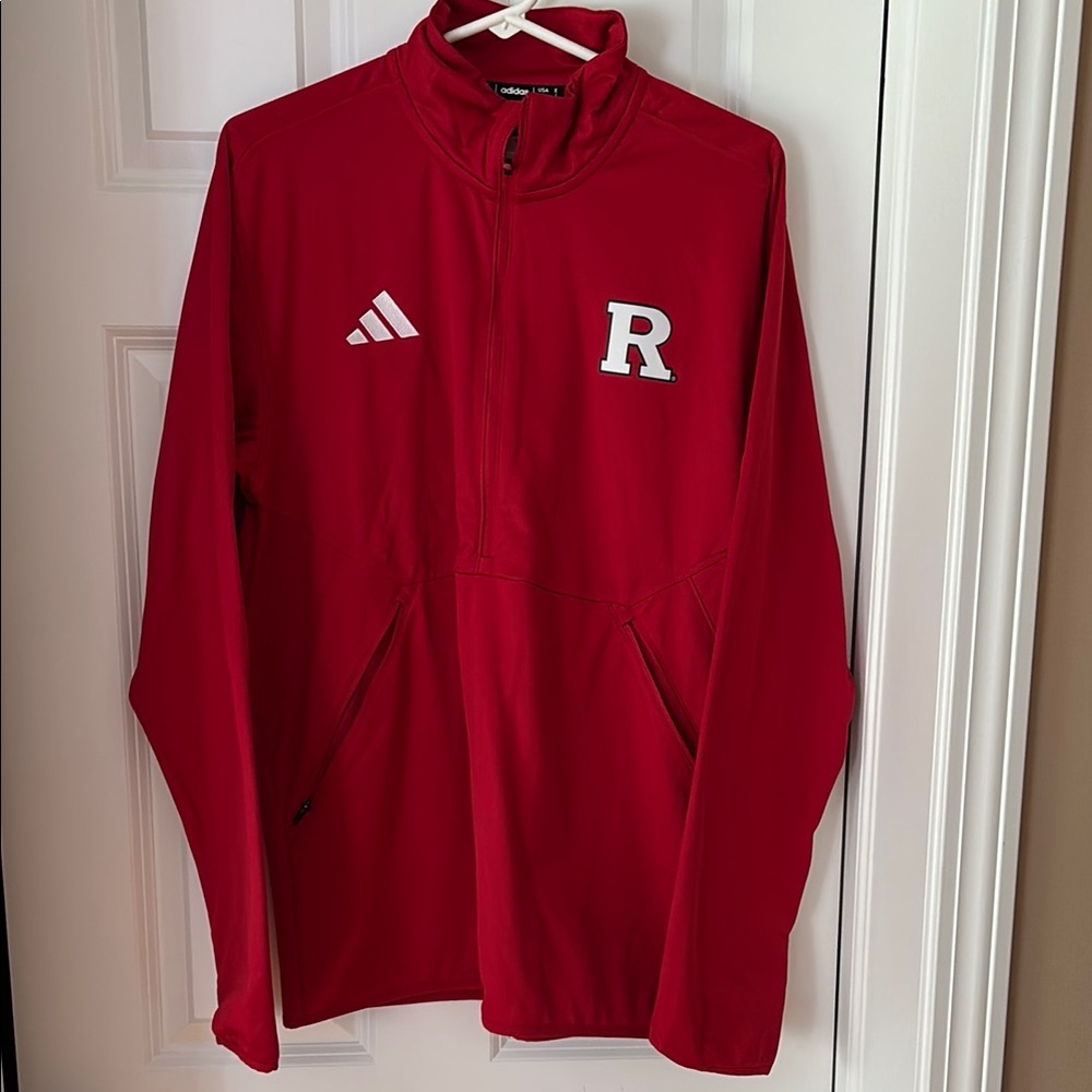 Rutgers Adidas Sideline Quarter-Zip Pullover